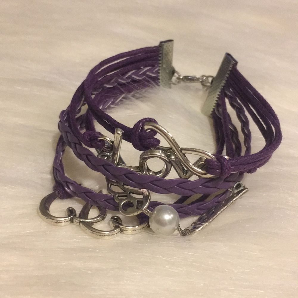 Multilayered Leather Charm Bracelet